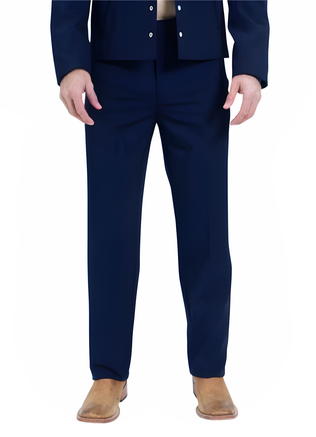 Men's Navy Western Suit 2-Piece - Cowboy Suit with Western Yoke & Pearl Snaps