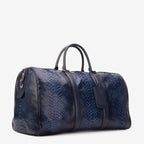 The Velar Navy Hand-Painted Python Leather Weekender Bag