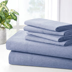 Bamboo 2000 Thread Count 6-Piece Chambray Sheet Set with SnugGrip