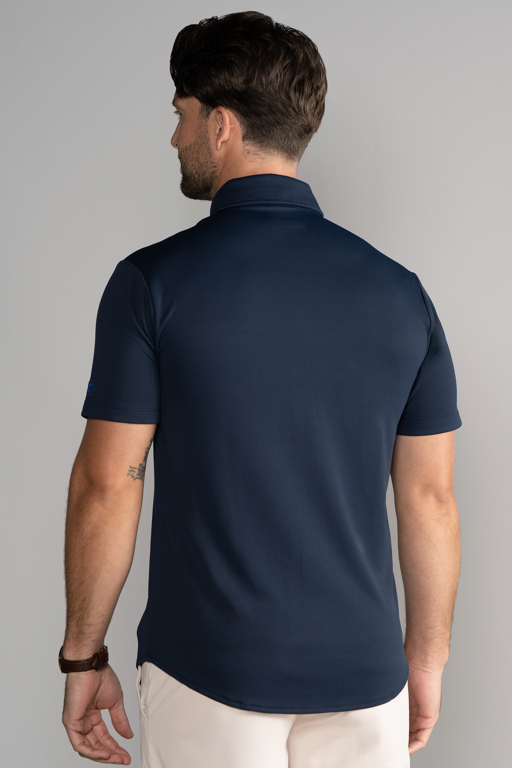 Short Sleeve Button Down Polo Solid // Navy