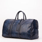 The Velar Navy Hand-Painted Python Leather Weekender Bag