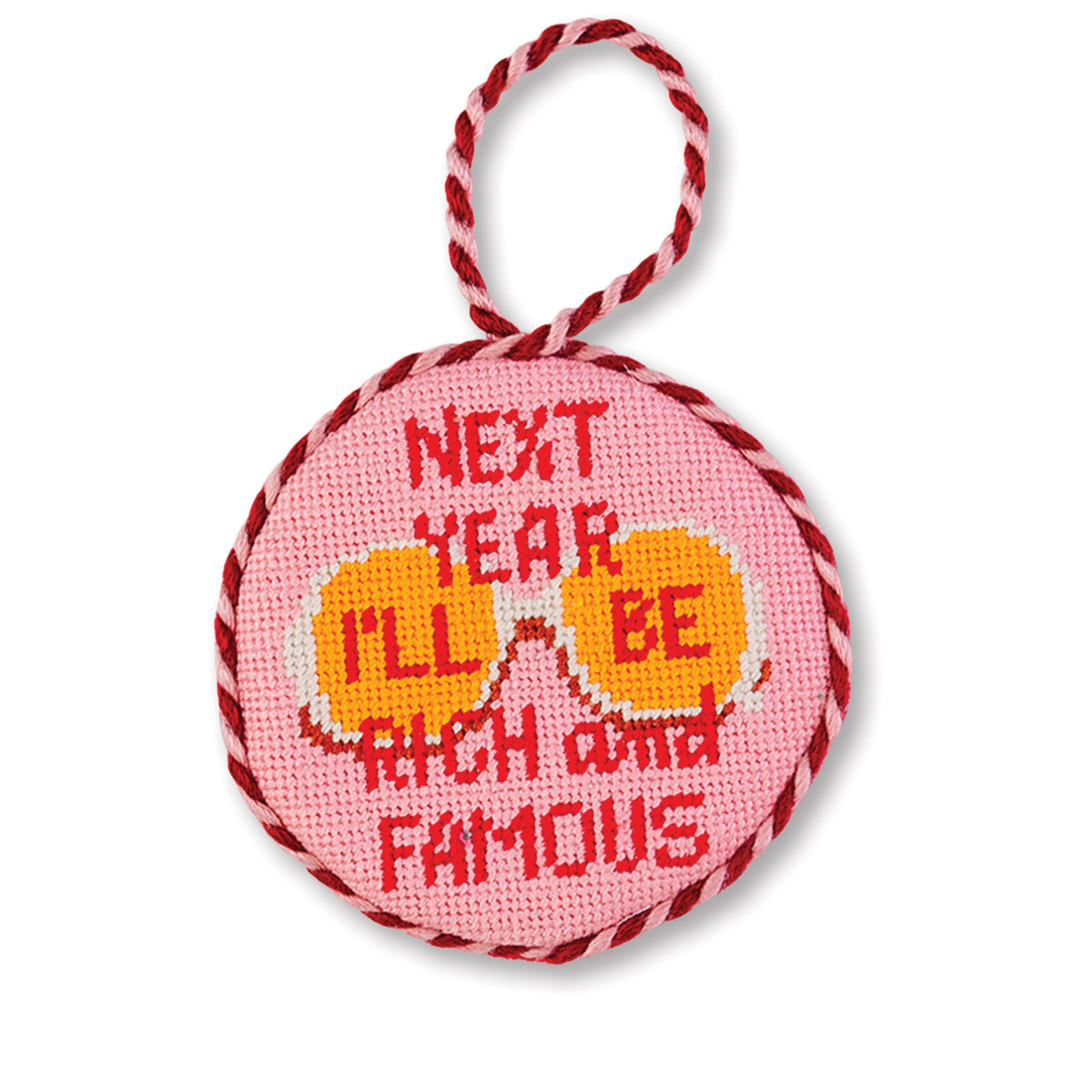 Needlepoint Ornament - Rich And Famous