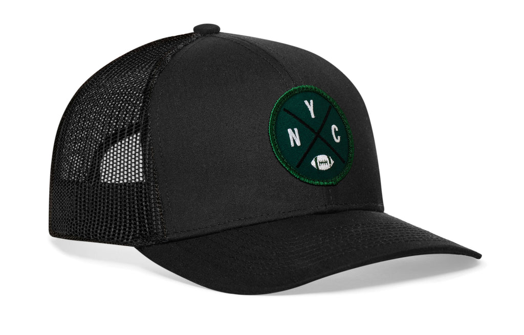 New York Football Trucker Hat  |  Green NYC X Snapback