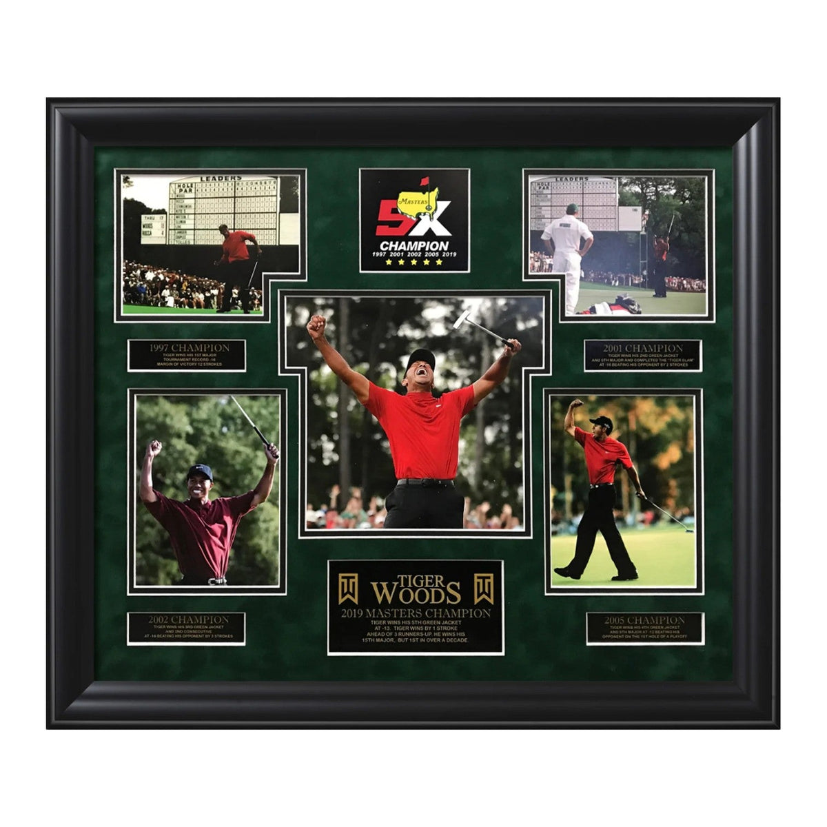 Tiger Woods Unsigned Collage Framed to 23x27