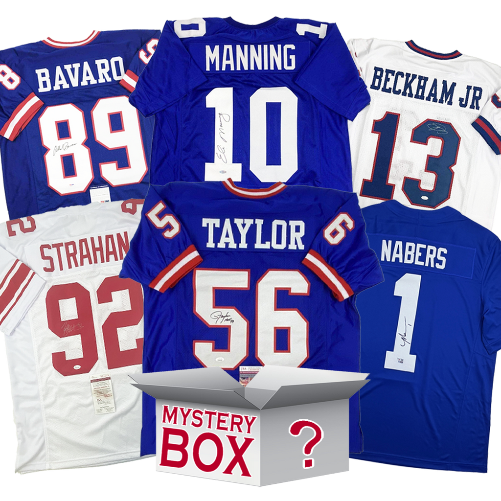 Autographed/Signed New York Football Jersey Mystery Box with PSA JSA or Beckett COA
