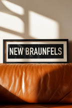 Framed New Braunfels Bus Scroll Sign