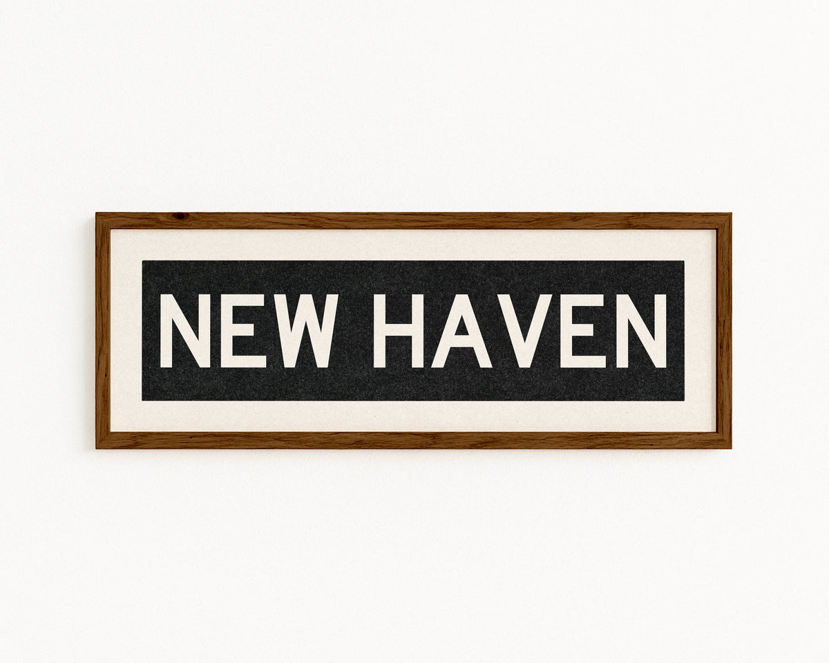 Framed New Haven Connecticut Bus Scroll