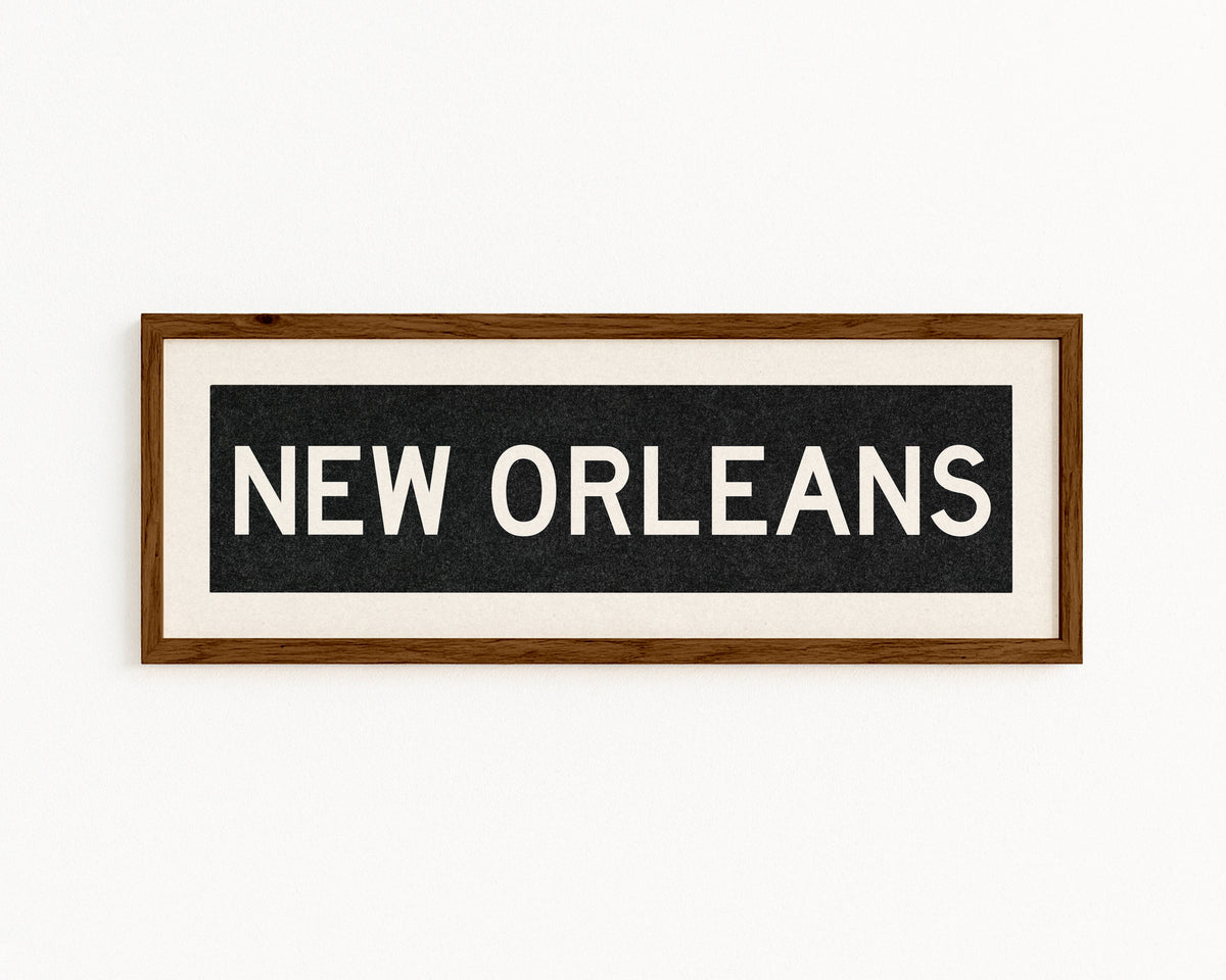 Framed New Orleans Louisiana Bus Scroll