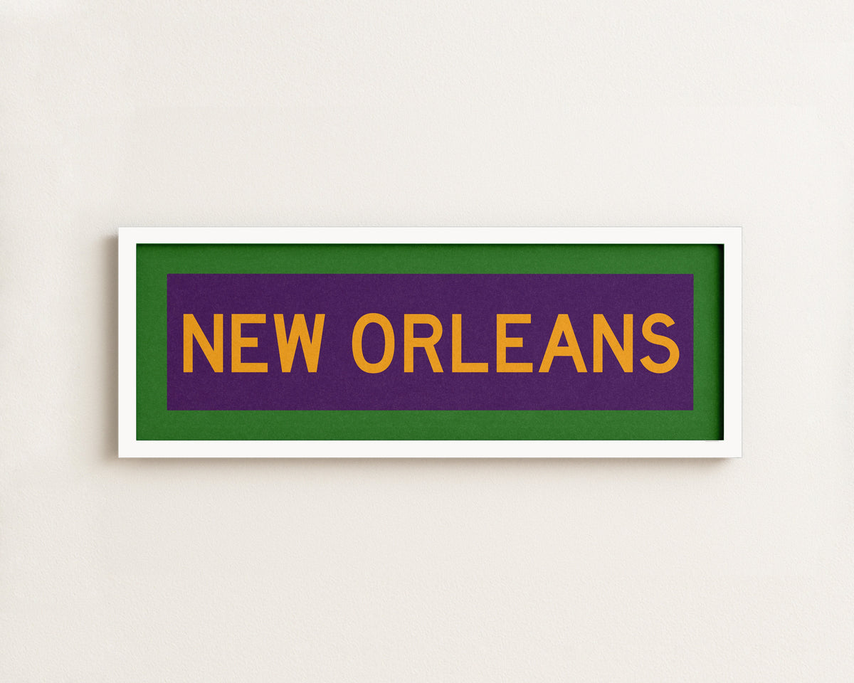 Framed New Orleans Mardi Gras Bus Scroll