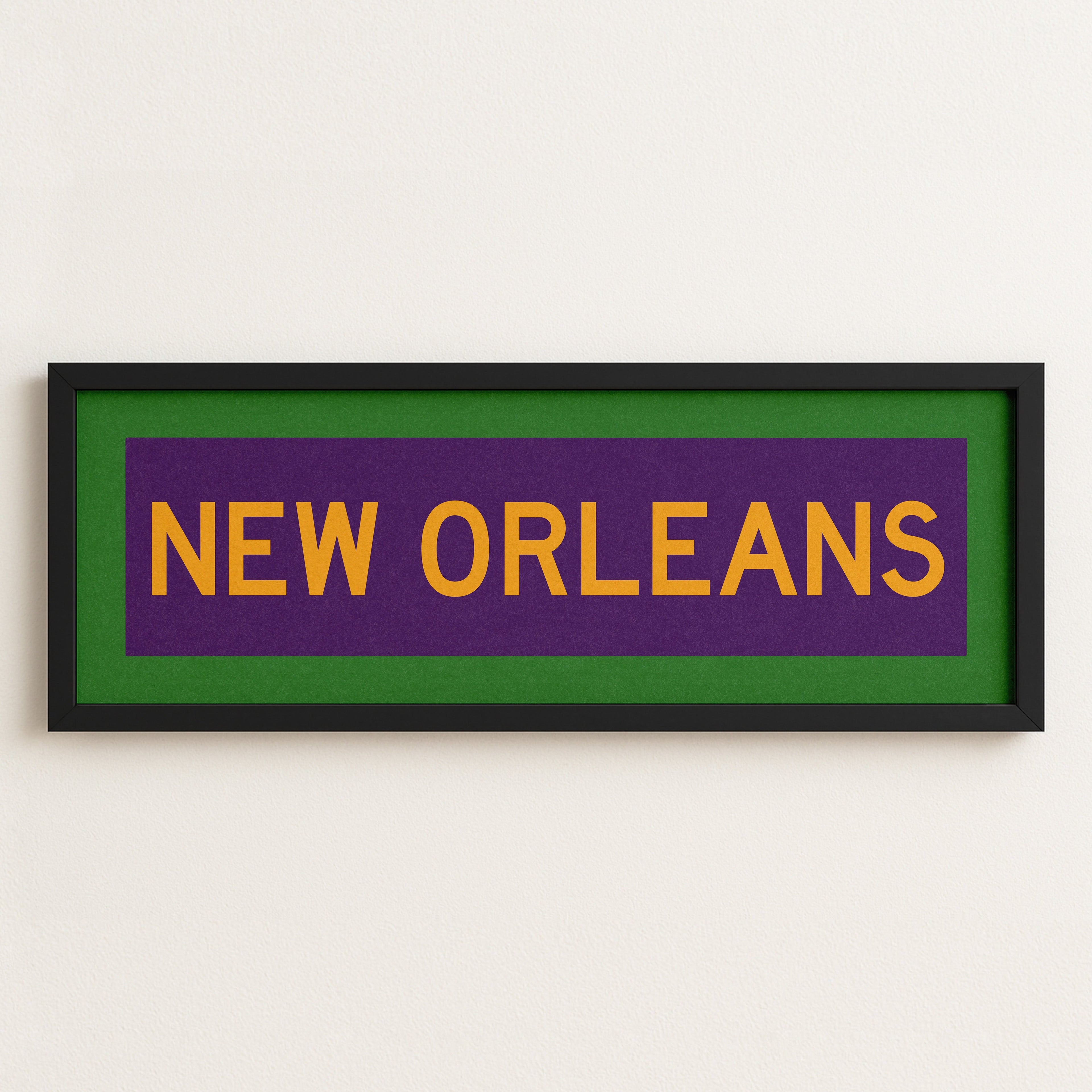 Framed New Orleans Mardi Gras Bus Scroll