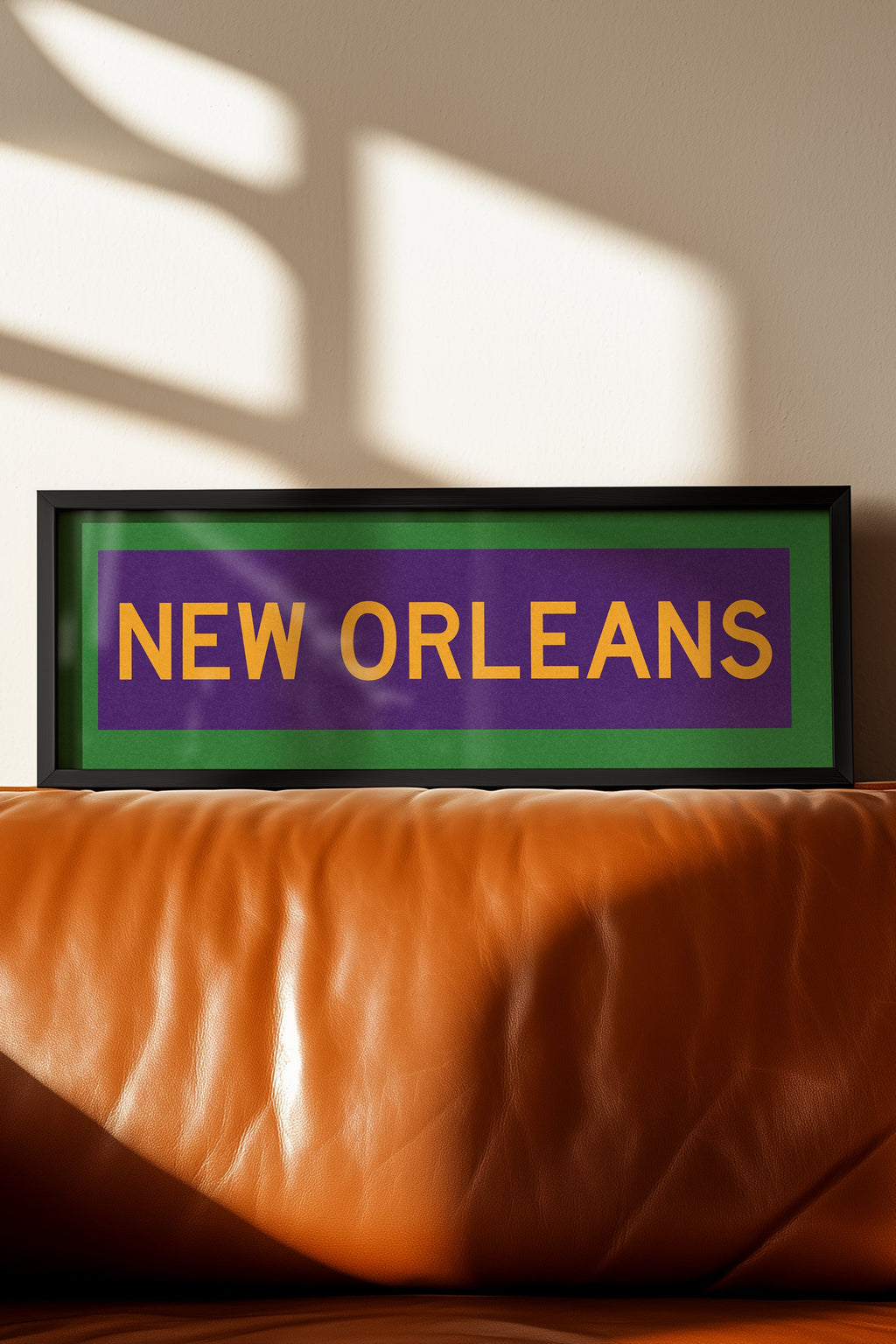 Framed New Orleans Mardi Gras Bus Scroll