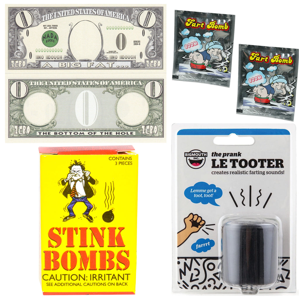 🛑3 Stink Bombs + 1 Le Tooter - Pooter Hand Fart Machine + 1 Million ~ Combo Set