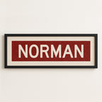 Framed Norman Crimson Bus Scroll