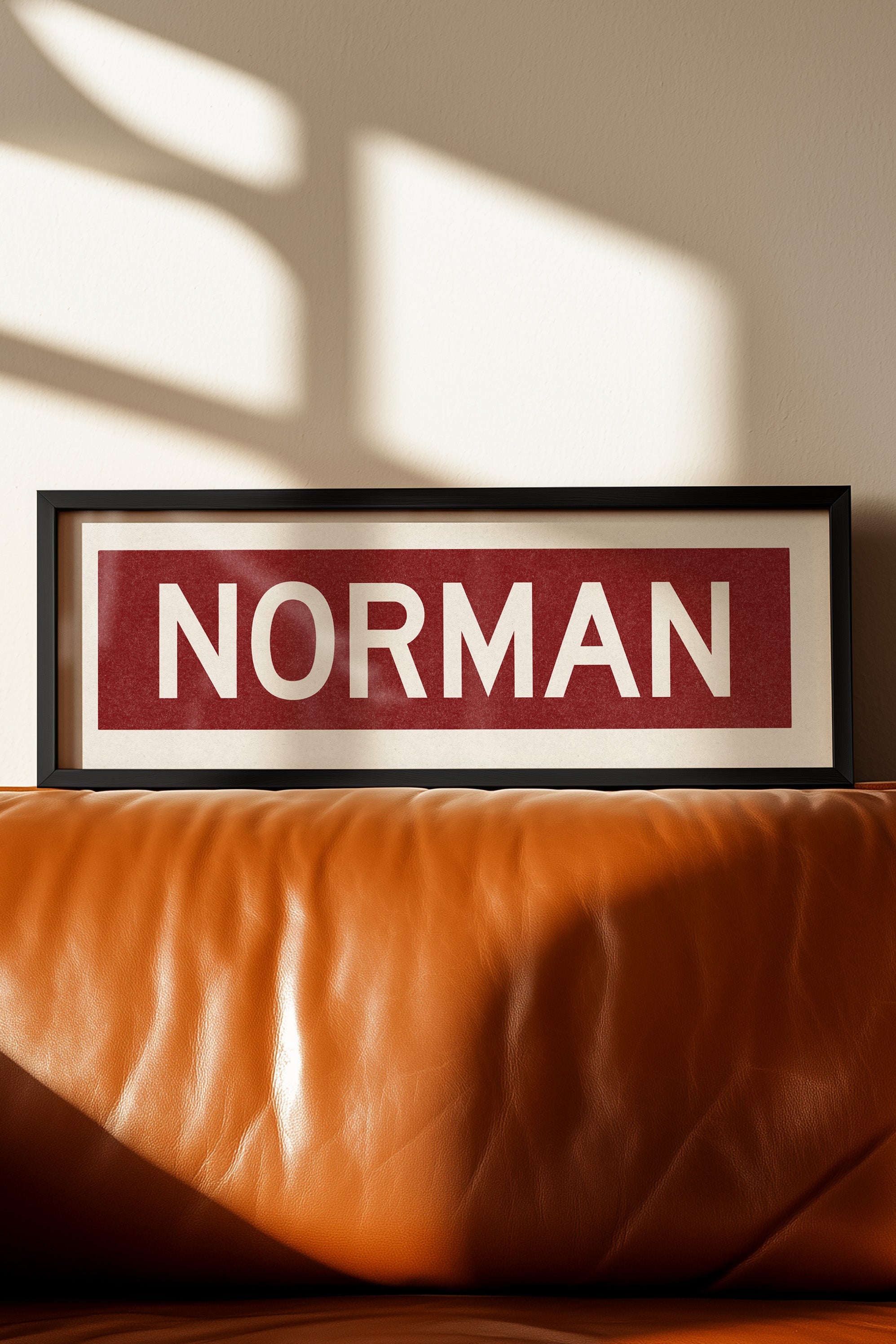 Framed Norman Crimson Bus Scroll