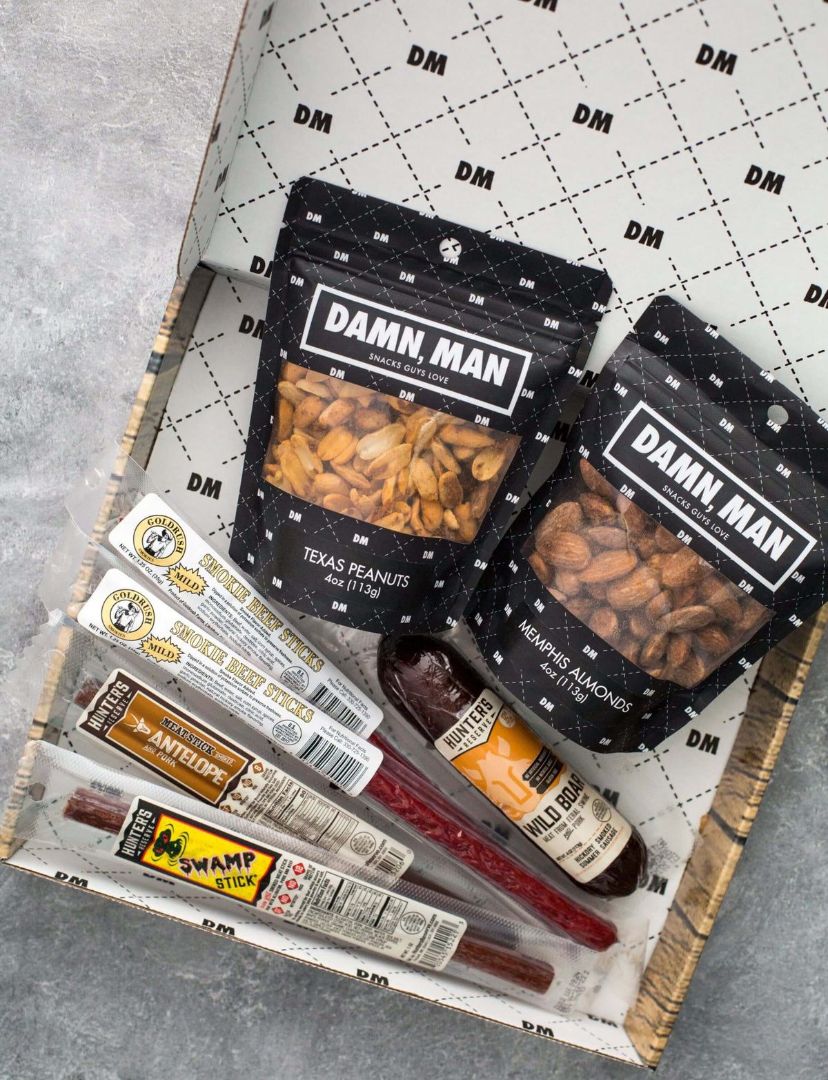 Nuts & Exotic Meats Gift Box – Wild Game Sausages & BBQ Nut Snacks