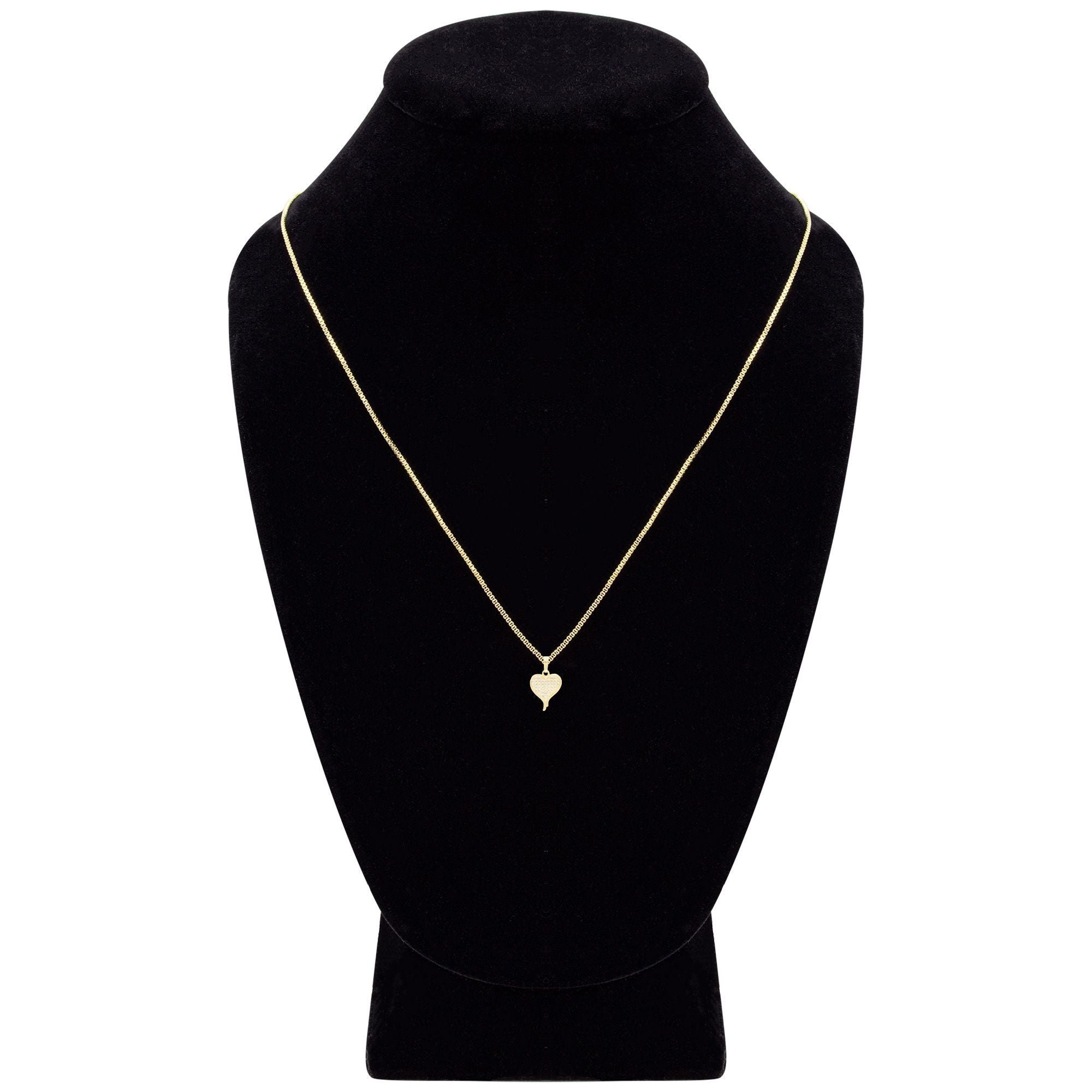 Cubic Zirconia 14K Gold Filled Heart Drip Pendant Necklace Set