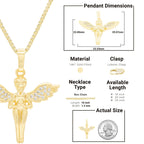 Cubic Zirconia Angel Pendant 14K Gold Filled Necklace Set