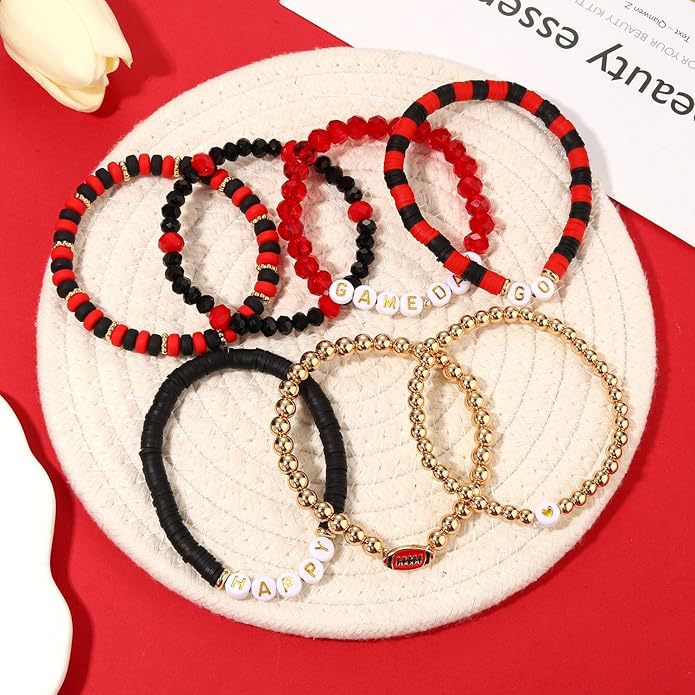 Game Day Football Bracelet Set – Stackable Beaded Jewelry Gift for Fans & Sports Lovers