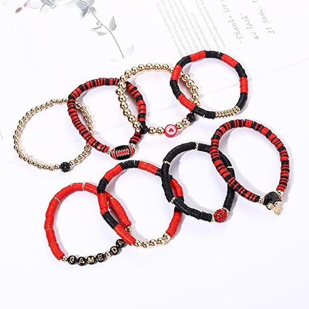 Game Day Football Bracelet Set – Stackable Beaded Jewelry Gift for Fans & Sports Lovers