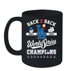 Los Angeles Dodgers Back-to-Back Champions Mug – World Series Ceramic Coffee Cup, Fan Collectible Gift