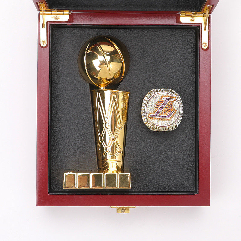2020 Los Angeles Lakers Basketball Championship Ring & Trophy Set–  #23 James Edition