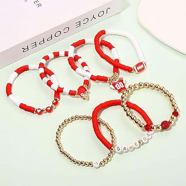 Game Day Football Bracelet Set – Stackable Beaded Jewelry Gift for Fans & Sports Lovers