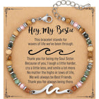 Ocean Wave Bracelet – Adjustable Beaded Bracelet with Wave Charm, Perfect Gift for Her