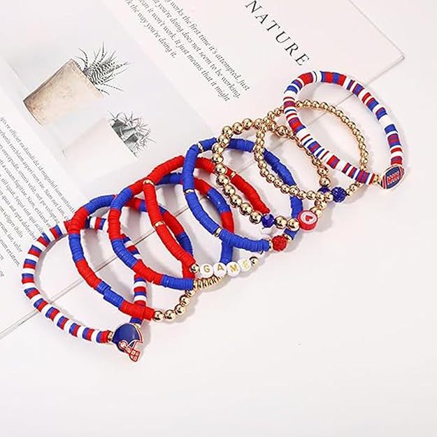 Game Day Football Bracelet Set – Stackable Beaded Jewelry Gift for Fans & Sports Lovers
