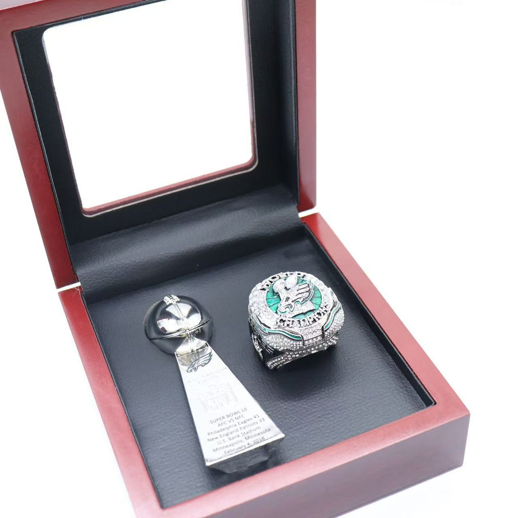 Philadelphia Eagles 2025 Championship Ring & Trophy Replica Set — Hurts (#1) or Barkley (#26) Edition