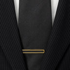 Gold and Onyx Inlaid Tie Clip