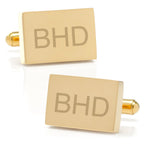 Stainless Steel Gold Plated Block Engravable Cufflinks