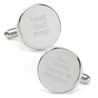 Best Dad Ever Engravable Cufflinks