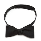 Black Formal Pinstripe Silk Bow Tie