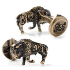 Antique Bronze Bison Cufflinks