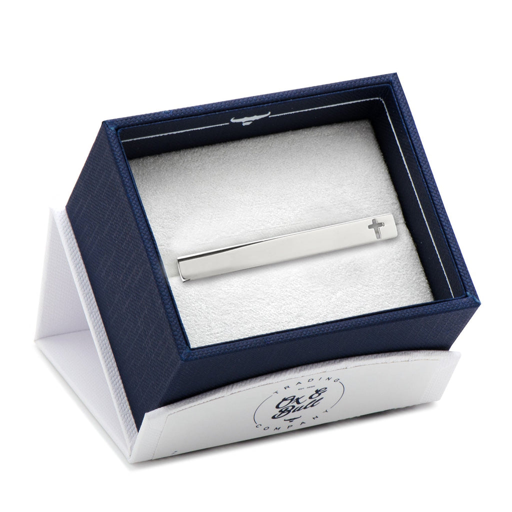 Cross Cutout Stainless Steel Tie Clip