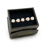 Stainless Steel Gold Plated White Pave Crystal  5-Studs