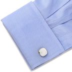 Stainless Steel White Pave Crystal Cufflinks