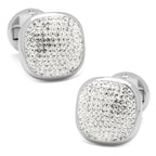 Stainless Steel White Pave Crystal Cufflinks