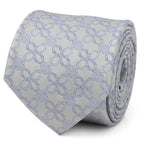 Gray Blue Art Deco Men's Tie