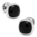 Faceted Onyx Cushion Stainless Steel 5-Stud Set