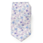 Watercolor Lavender Mix Print Silk Men's Tie