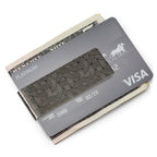 Geometric Stainless Steel Gunmetal Engraved Money Clip