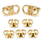 Horse Bit Gold Stainless Steel 5-Stud Set