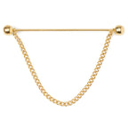 Stainless Steel Gold Chain Collar Bar