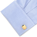 Sterling Silver Gold Tartan Plaid Cufflinks