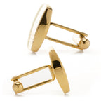 Sterling Silver Gold Tartan Plaid Cufflinks