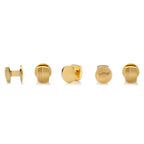 Stainless Steel Gold Tartan 5-Stud Set