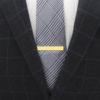 Engravable Gold Plated Rope Border Round Cufflinks and Tie Bar Gift Set