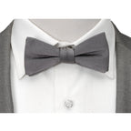 Gray Silk Bow Pre-Tie