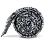 Dotted Herringbone Gray Silk Tie